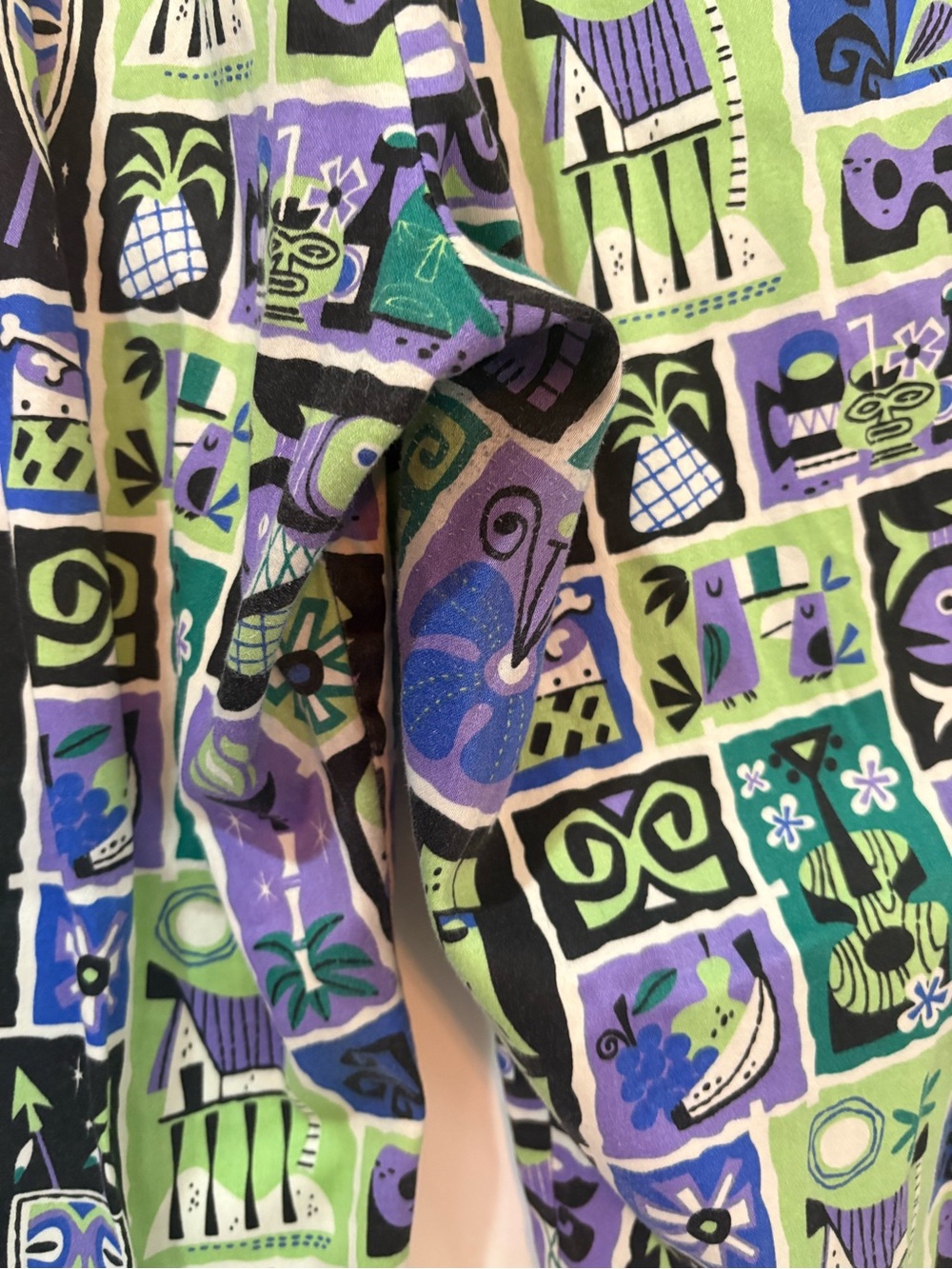 Pinup Couture Rockabilly Tiki Green, Purple & Black Patterned Trousers - Picture 5 of 6